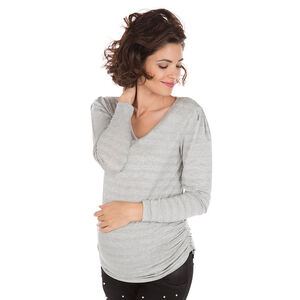 Tee-shirt manches longues à rayures en jacquard 