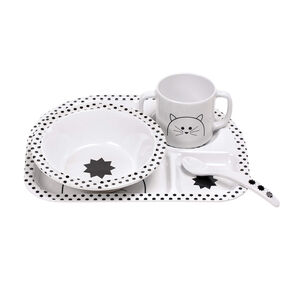 Coffret repas mélamine silicone Little chums – Chat 