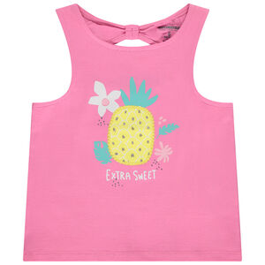 Débardeur print ananas et dos ajouré fille 