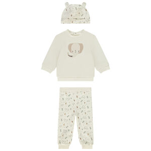 Ensemble 3 pièces motifs éléphant pour bébé garçon 