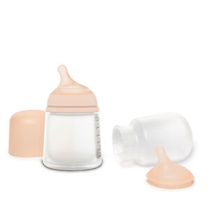 Pack biberon Zero.Zero Follow-On spécial allaitement 180ml rose 