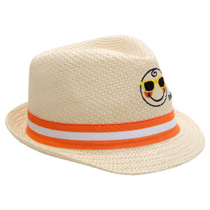 Borsalino effet paille avec Smiley brodé sur le devant 