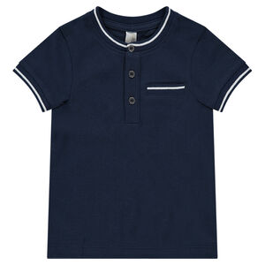 Polo en coton organique avec poche passepoilée 