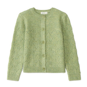 Gilet fille en tricot fantaisie boutonné 