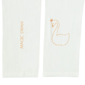 Lot de 2 collants fins avec cygne doré printé 