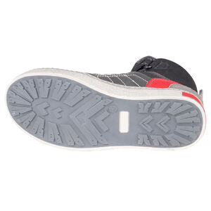 Bottillons aspect cuir à lacets et empiècements contrastés 