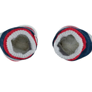 Moufles en tricot rayé avec badge en gomme et intérieur sherpa 