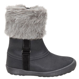 Bottes en cuir avec col en fausse fourrure  