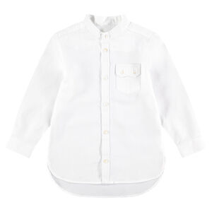 Chemise manches longues en coton fantaisie avec poche à raba 