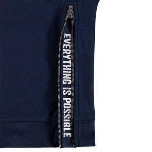 Junior - Sweat en molleton col montant avec bandes contrastées et zip 