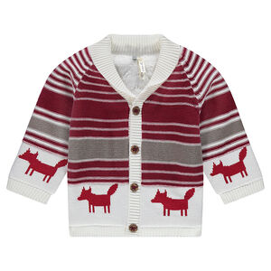 Gilet en tricot motif jacquard avec doublure sherpa 