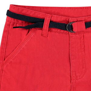 Bermuda en coton uni avec ceinture ajustable 