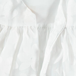 Robe de cérémonie manches courtes en tulle avec fleurs all-over  