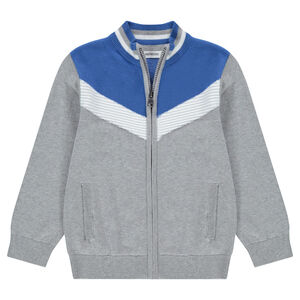 Gilet en tricot avec bandes contrastées esprit vintage 