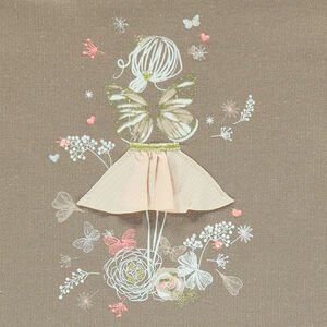 Robe manches courtes en molleton et lurex avec bas volanté 