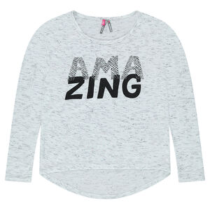 Junior - Tee-shirt en jersey effet slub avec message printé 