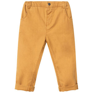 Pantalon en coton et lin uni 