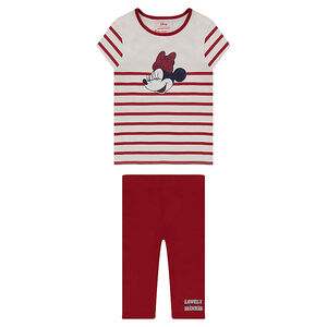 Ensemble avec tee-shirt rayé print Disney Minnie avec legging en jersey 