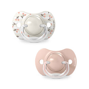 Lot de 2 sucettes silicone SX Pro 0-6M Birdies rose 