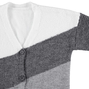 Junior - Gilet en maille tricolore avec poches 