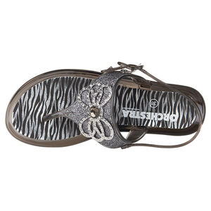Nu-pieds en plastique à paillettes strass et imprimé zébré 