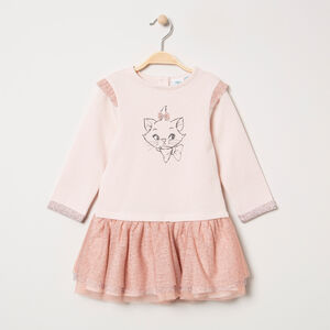 Robe effet 2 en 1 avec tulle imprimé léopard et print Marie Aristochats Disney 