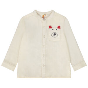 Chemise en popeline avec poche ludique pour bébé garçon 