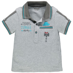 Polo manches courtes en coton piqué avec broderies fantaisie 