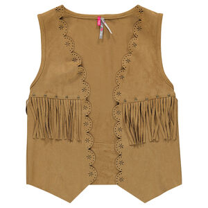 Junior - Gilet sans manches à franges effet daim 