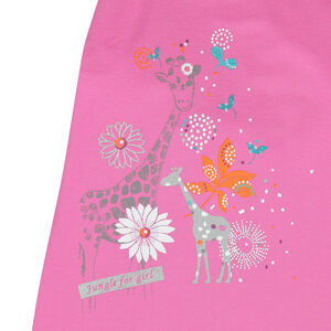 Tunique manches courtes print girafes et fleurs 