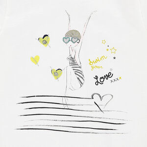 Tee-shirt manches longues en jersey avec nageuse printée 