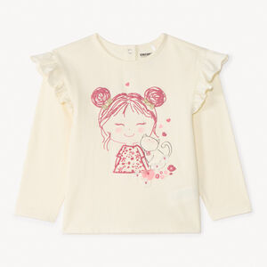 T-shirt manches longues à motif ludique pour bébé fille 