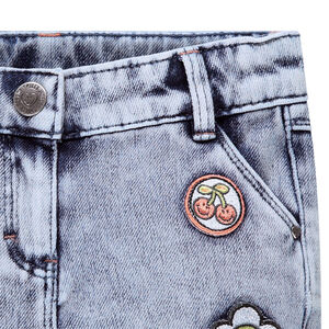 Short en molleton effet denim avec badges Smiley 