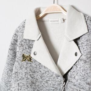 Perfecto en maille twistée à poches zippées et papillon  