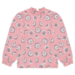 Junior - Tunique manches longues armurée avec fleurs all-over 