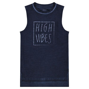 Junior - Débardeur en jersey surteint avec texte printé 