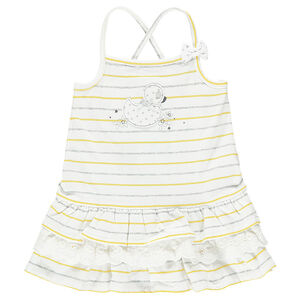 Robe rayée à volants patch canard 