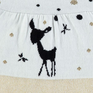 Robe manches courtes en tricot avec motifs et faon en jacquard 