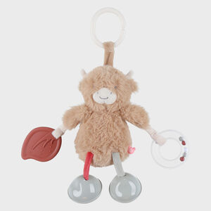 Peluche activité de voyage Vache Fluffy Beige 