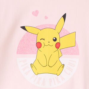 Sweat molleton uni rose à print Pikachu Pokémon fille 