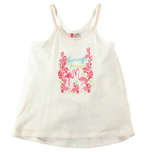 Tunique en jersey fines bretelles avec prints paillettés 