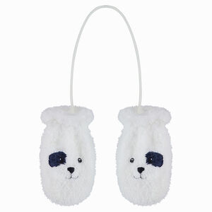 Moufles en sherpa avec animal fantaisie brodé 