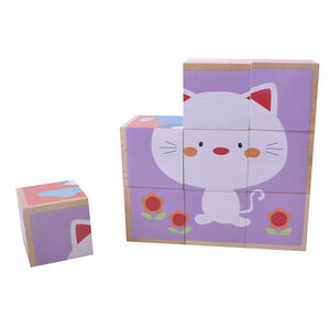 Puzzle cubes en bois - Animaux 