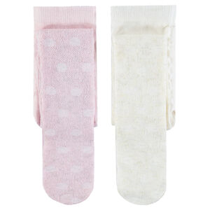 Collants épais avec pois en jacquard 