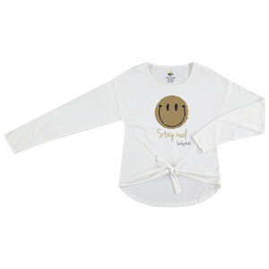 Junior - T-shirt manches longues à nouer avec Smiley en sequins magiques 