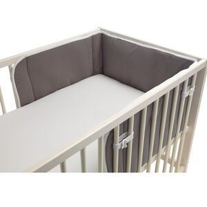 Tour de lit bed Bumper 60 x 120 cm - Gris foncé / Blanc 