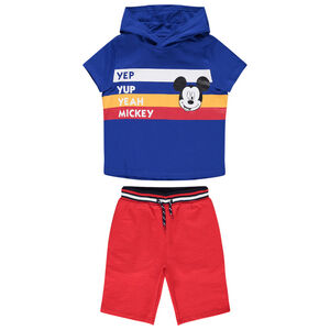 Ensemble de plage bicolore à rayures et print Mickey Disney 