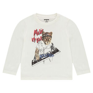 Tee-shirt manches longues en jersey avec print fantaisie 