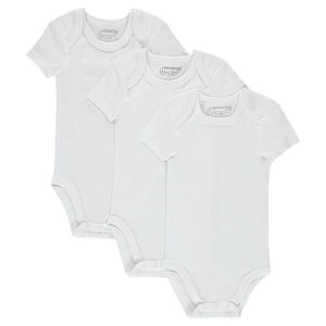 Lot de 3 bodies manches courtes en coton finition picot 