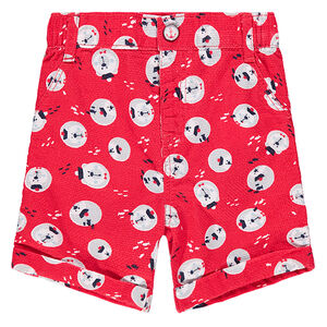 Short en coton fantaisie avec oursons printés 